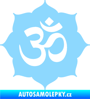 Samolepka Náboženský symbol Hinduismus Óm 002 světle modrá
