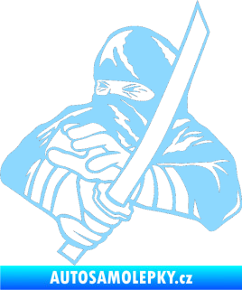 Samolepka Ninja silueta levá světle modrá