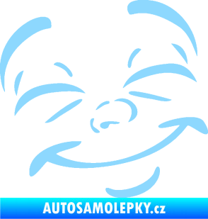 Samolepka Obličej 004 pravá šťastný světle modrá