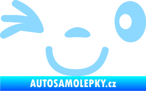 Samolepka Obličej 008 levá mrkající světle modrá