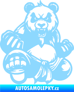 Samolepka Panda 012 levá Kung Fu bojovník světle modrá