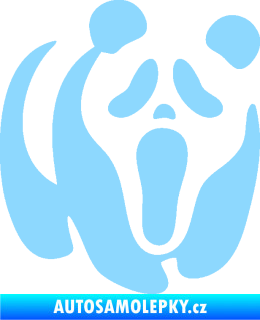 Samolepka Panda 014 pravá maska Vřískot světle modrá