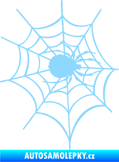 Samolepka Pavouk 016 pravá s pavučinou světle modrá