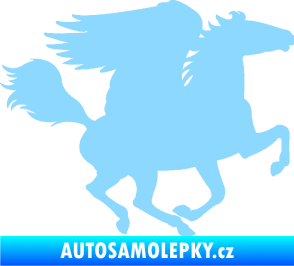 Samolepka Pegas 001 pravá okřídlený kůň světle modrá