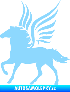 Samolepka Pegas 002 levá okřídlený kůň světle modrá
