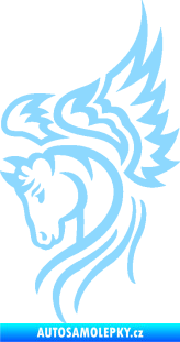 Samolepka Pegas 003 levá okřídlený kůň hlava světle modrá
