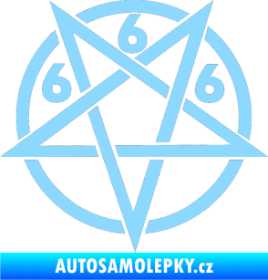 Samolepka Pentagram 666 světle modrá