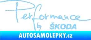 Samolepka Performance by Škoda světle modrá