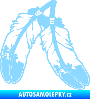 Samolepka Peříčka 003 pravá indiánský motiv světle modrá