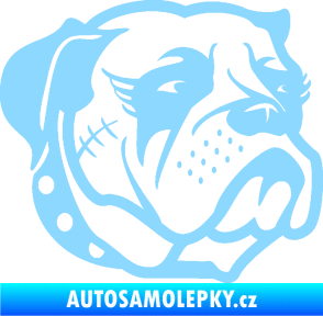 Samolepka Pes 097 pravá Buldok světle modrá