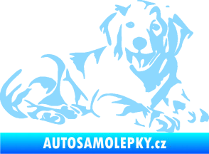 Samolepka Pes 106 pravá Retrívr světle modrá