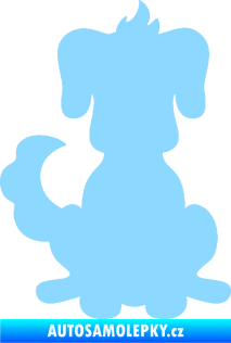 Samolepka Pes 113 levá kreslená silueta světle modrá