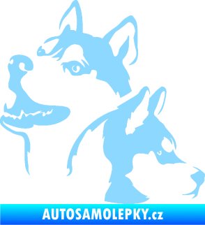 Samolepka Pes 117 levá husky světle modrá