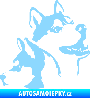 Samolepka Pes 117 pravá husky světle modrá