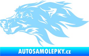 Samolepka Pes 127 levá hlava světle modrá
