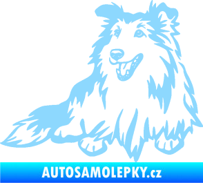 Samolepka Pes 162 levá sheltie světle modrá
