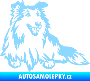 Samolepka Pes 162 pravá sheltie světle modrá