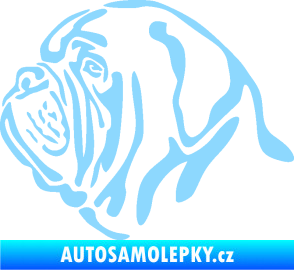 Samolepka Pes 163 levá bordeauxská doga světle modrá