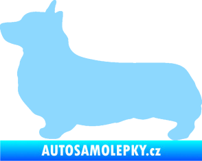 Samolepka Pes 164 levá Welsh Corgi Pembroke světle modrá