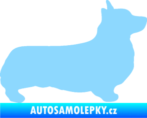 Samolepka Pes 164 pravá Welsh Corgi Pembroke světle modrá