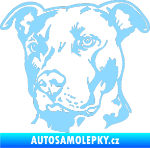 Samolepka Pes 198 pitbull levá světle modrá