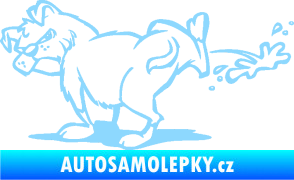 Samolepka Pes čůrá levá světle modrá