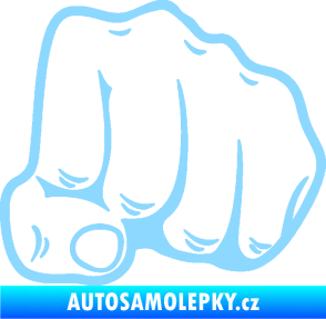 Samolepka Pěst 003 pravá světle modrá