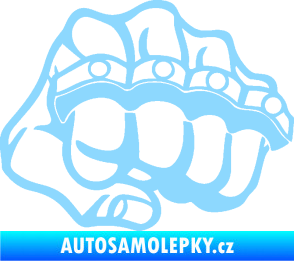 Samolepka Pěst boxer pravá světle modrá