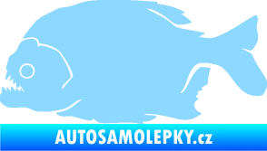 Samolepka Piraňa 001 levá dravá ryba světle modrá