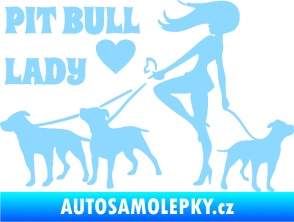Samolepka Pit Bull lady levá světle modrá