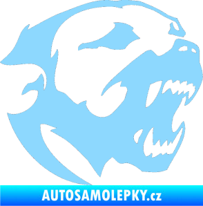 Samolepka Pitbull hlava 001 pravá světle modrá