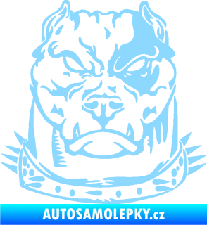Samolepka Pitbull hlava 005 levá světle modrá
