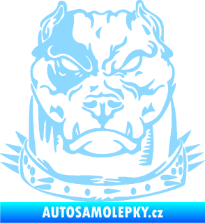 Samolepka Pitbull hlava 005 pravá světle modrá