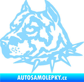 Samolepka Pitbull hlava 006 levá světle modrá