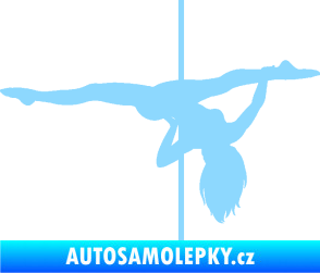 Samolepka Pole dance 002 pravá tanec na tyči světle modrá