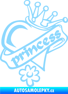 Samolepka Princess nápis v srdíčku světle modrá
