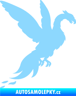 Samolepka Pták Fénix 001 pravá světle modrá