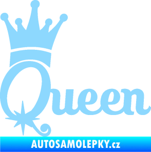 Samolepka Queen 002 s korunkou světle modrá