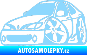 Samolepka Renault Megane karikatura levá světle modrá