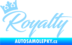 Samolepka Royalty s korunkou nápis světle modrá
