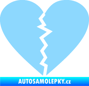 Samolepka Rozbité srdce 001  světle modrá