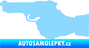 Samolepka Ruka s pistolí 001 levá ruce vzhůru světle modrá