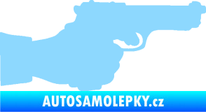 Samolepka Ruka s pistolí 001 pravá ruce vzhůru světle modrá