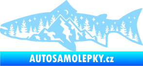 Samolepka Ryba 021 levá noční rybaření světle modrá