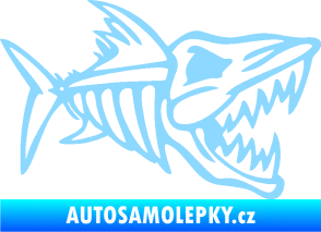 Samolepka Ryba kostra 002 pravá světle modrá