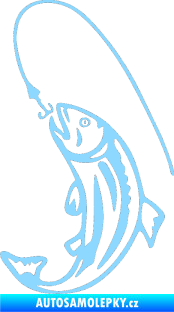 Samolepka Ryba s návnadou 003 levá světle modrá