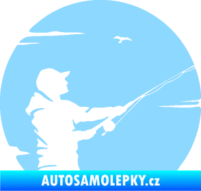 Samolepka Rybář 022 pravá světle modrá