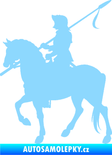 Samolepka Rytíř na koni levá světle modrá