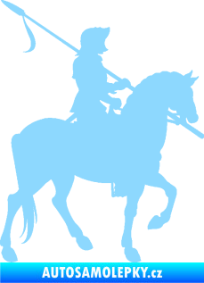 Samolepka Rytíř na koni pravá světle modrá