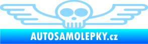 Samolepka Samolepka na zadní sklo 001 lebka s křídly světle modrá